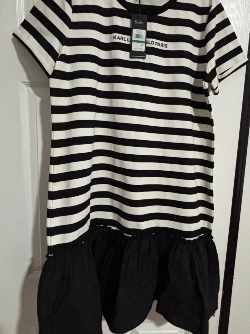 Karl Lagerfield striped dress with ruffle hem - Picture 5 of 10